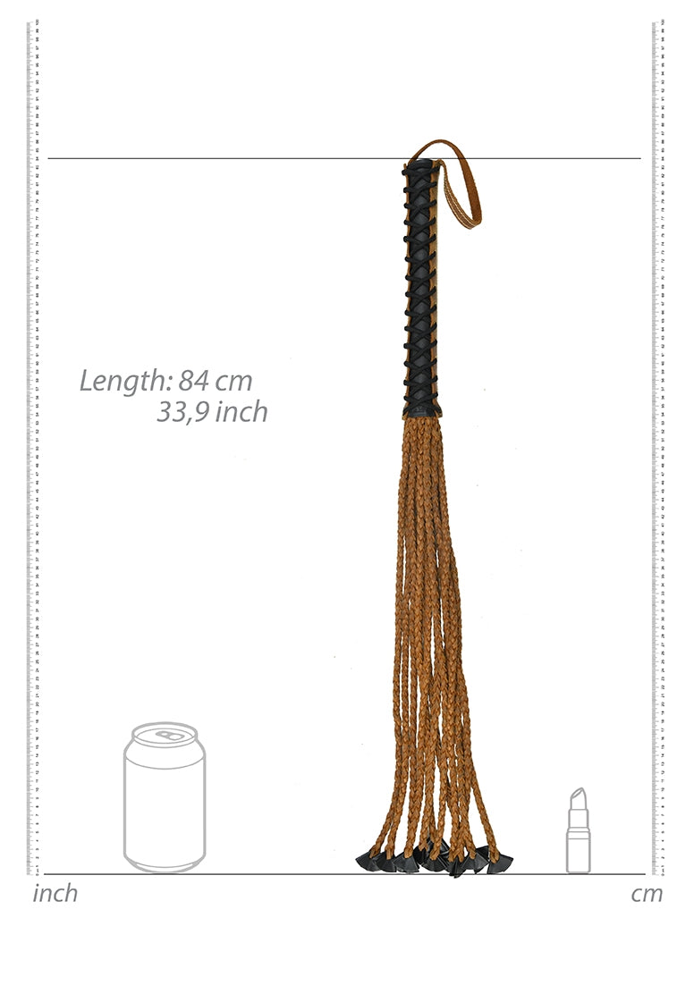 Braided 22 Tails With 12 Handle - Italian Leather