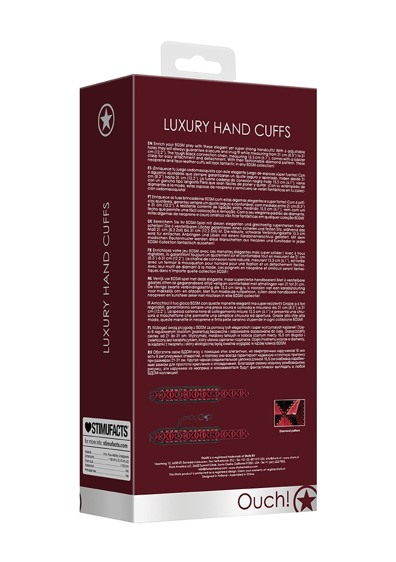Luxury Hand Cuffs - Burgundy