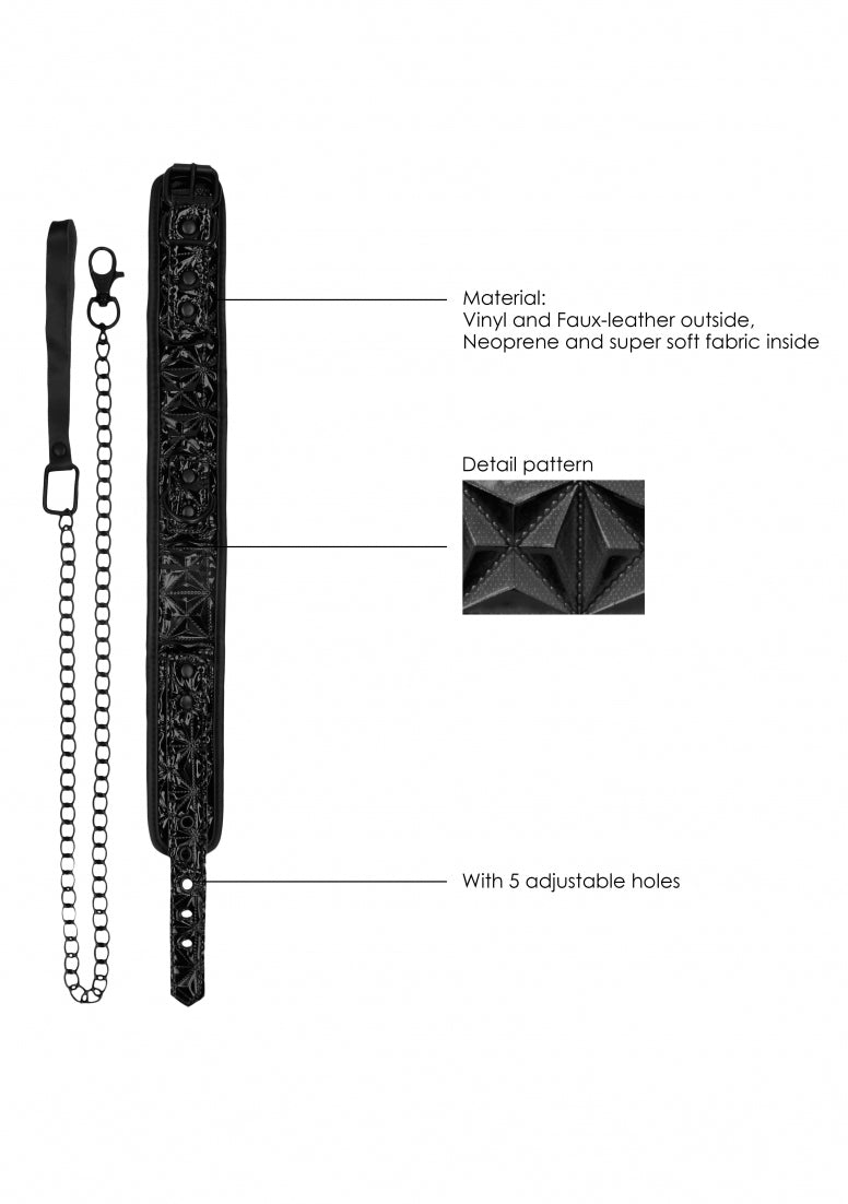 Luxury Collar With Leash - Black