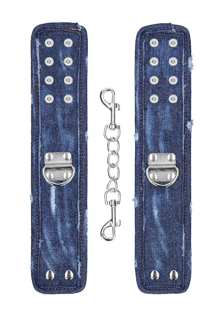 Denim Handcuffs - Roughend Denim Style - Blue
