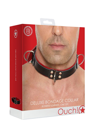 Deluxe Bondage Collar - One Size - Red