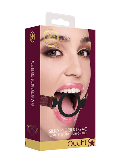 Ouch Halo - Silicone Ring Gag - Burgundy