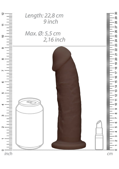 Silicone Dildo Without Balls - 22,8 Cm - Brown