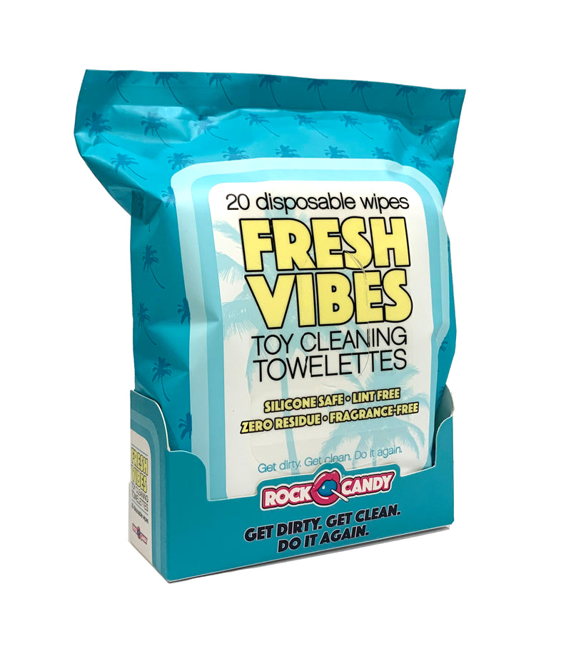 Fresh Vibes Toy Cleaning Towelettes - Travel Pack of 20 Wipes