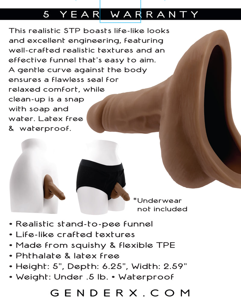Stand to Pee TPE, Dark - Realistic Stand To Pee Funnel