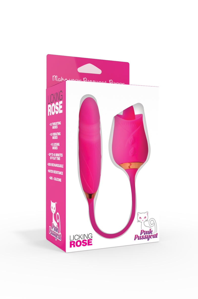 Pink Pussycat Vibrating Licking Rose - Pink