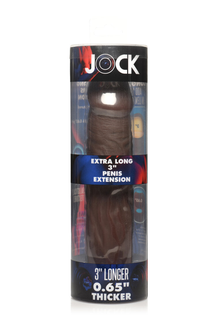 Jock Extra Long 3" Penis Extension Sleeve - Dark