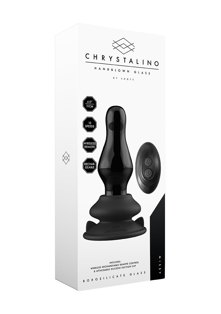 Missy - Glass Vibrator - With Suction Cup And Remote - Rechargeable - 10 Speed