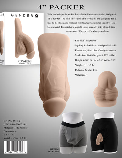 4" Packer - Light - Realistic Penis Packer