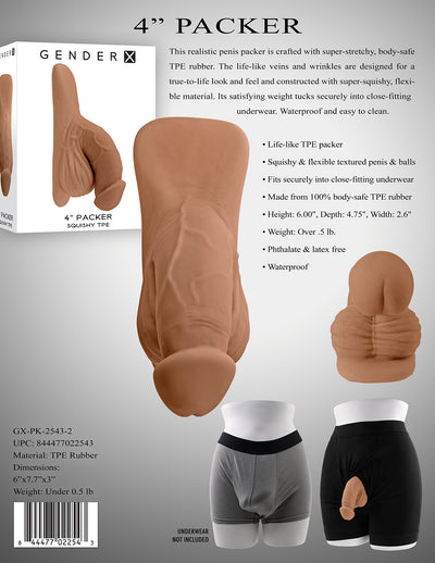 4" Packer - Medium - Realistic Penis Packer