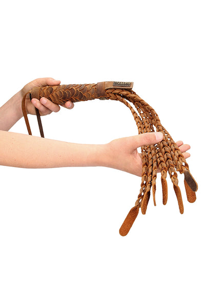 Braided 15 Tails With 6 Handle - Italian Leather