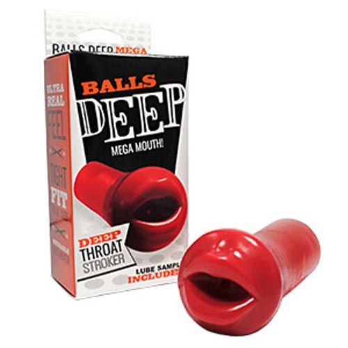 Balls Deep Mega Mouth Realistic Masturbator - Free Lube Sample Included