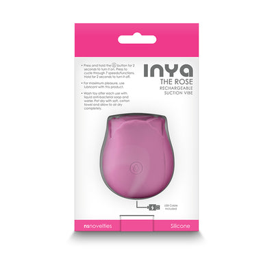 INYA The Rose Silicone Suction Rechargeable Vibrator - Pink