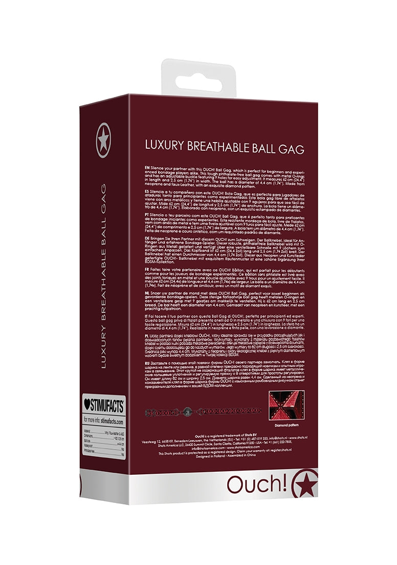 Breathable Luxury Ball Gag - Burgundy
