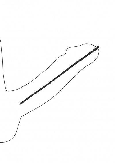 Silicone Spiral Screw Plug Set - Beginner Urethral Sounding - Black