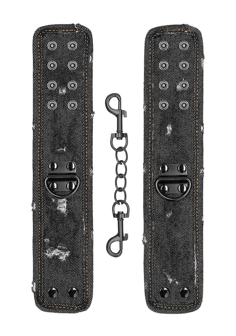 Denim Handcuffs - Roughend Denim Style - Black