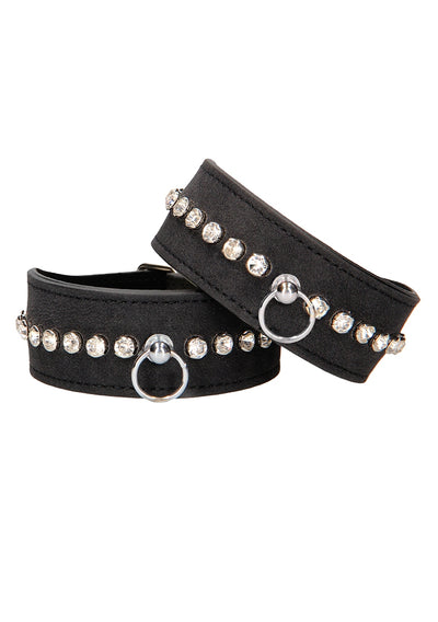 Diamond Studded Wrist Cuffs - Black