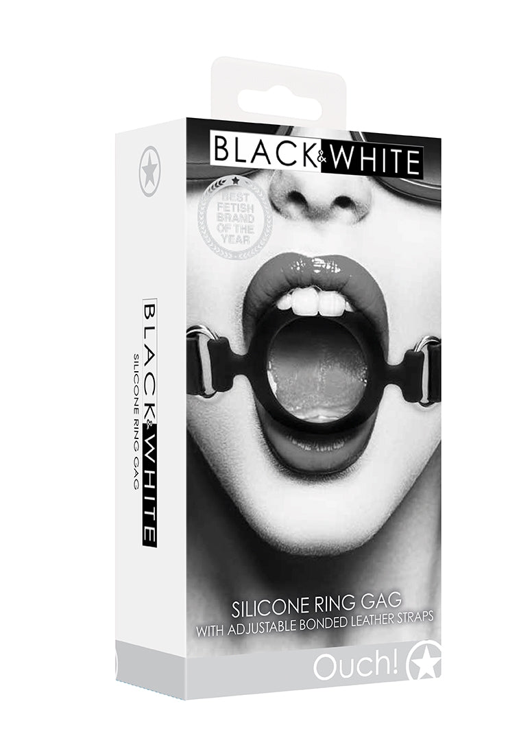 Silicone Ring Gag - With Adjustable Bonded Leather Straps