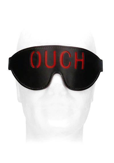 Bonded Leather Eye-mask "ouch" - With Elastic Straps