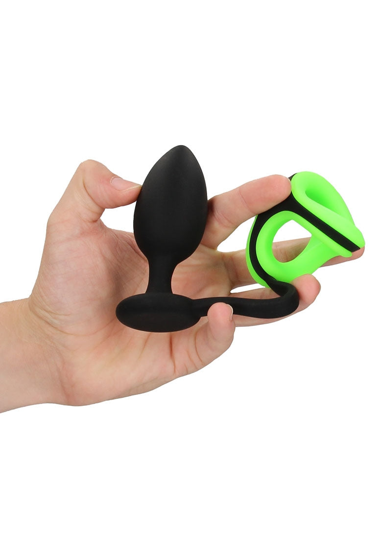 Butt Plug With Cock Ring and Ball Strap