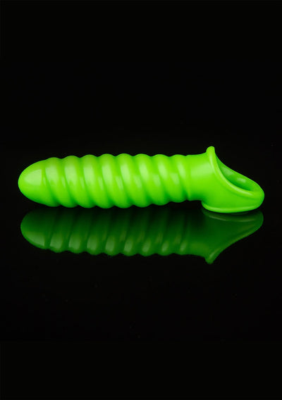 Swirl Stretchy Penis Sleeve - Glow In The Dark