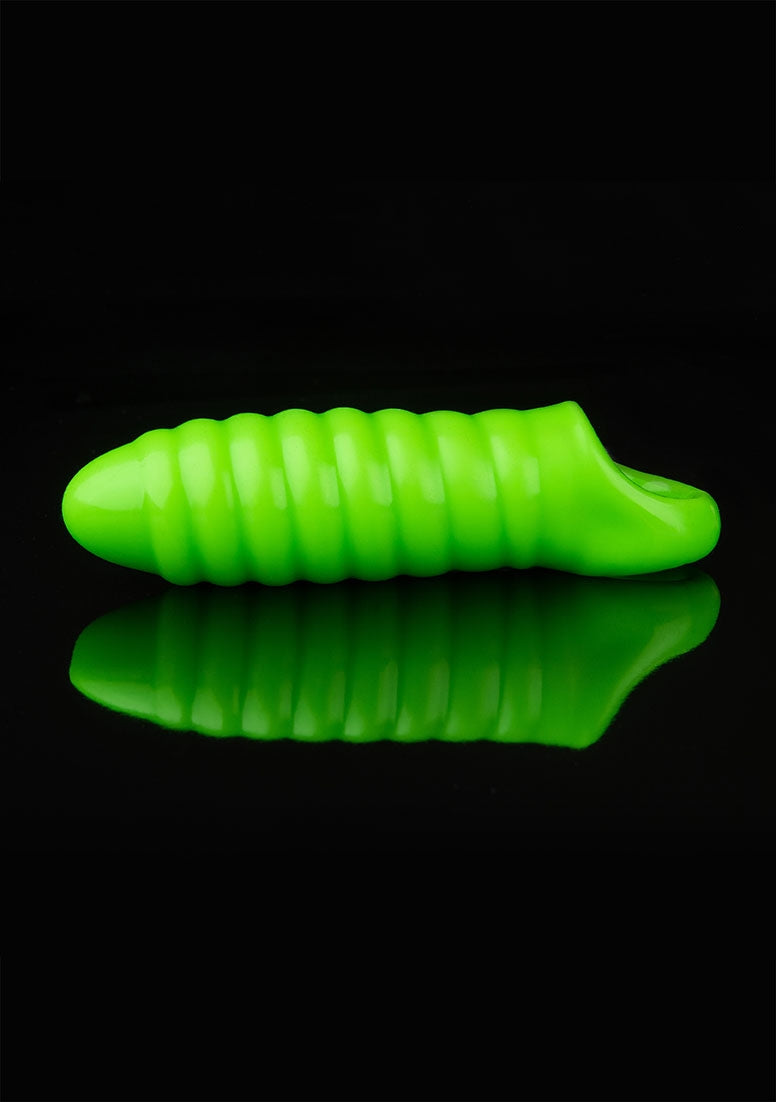 Swirl Thick Stretchy Penis Sleeve - Glow In The Dark
