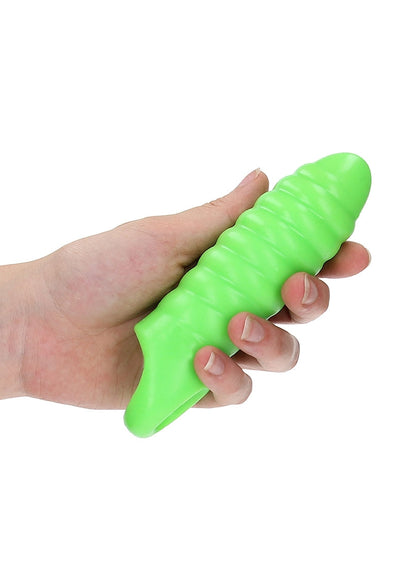 Swirl Thick Stretchy Penis Sleeve - Glow In The Dark