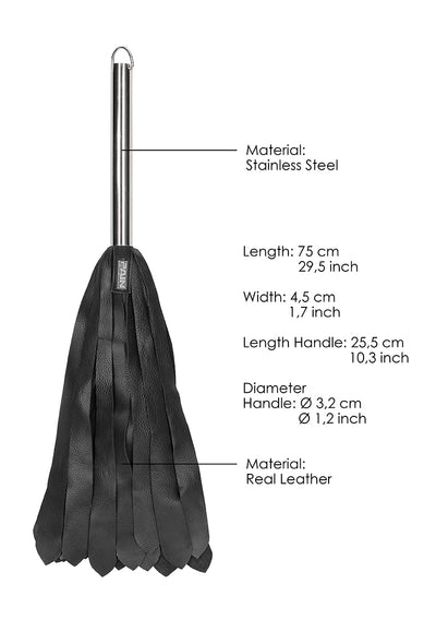 Metal Steel Handle 'd Calf Softy 36 Tails - Black