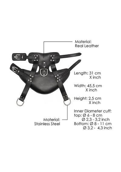 Suspension Cuffs Saddle Leather Heavy Duty - Black
