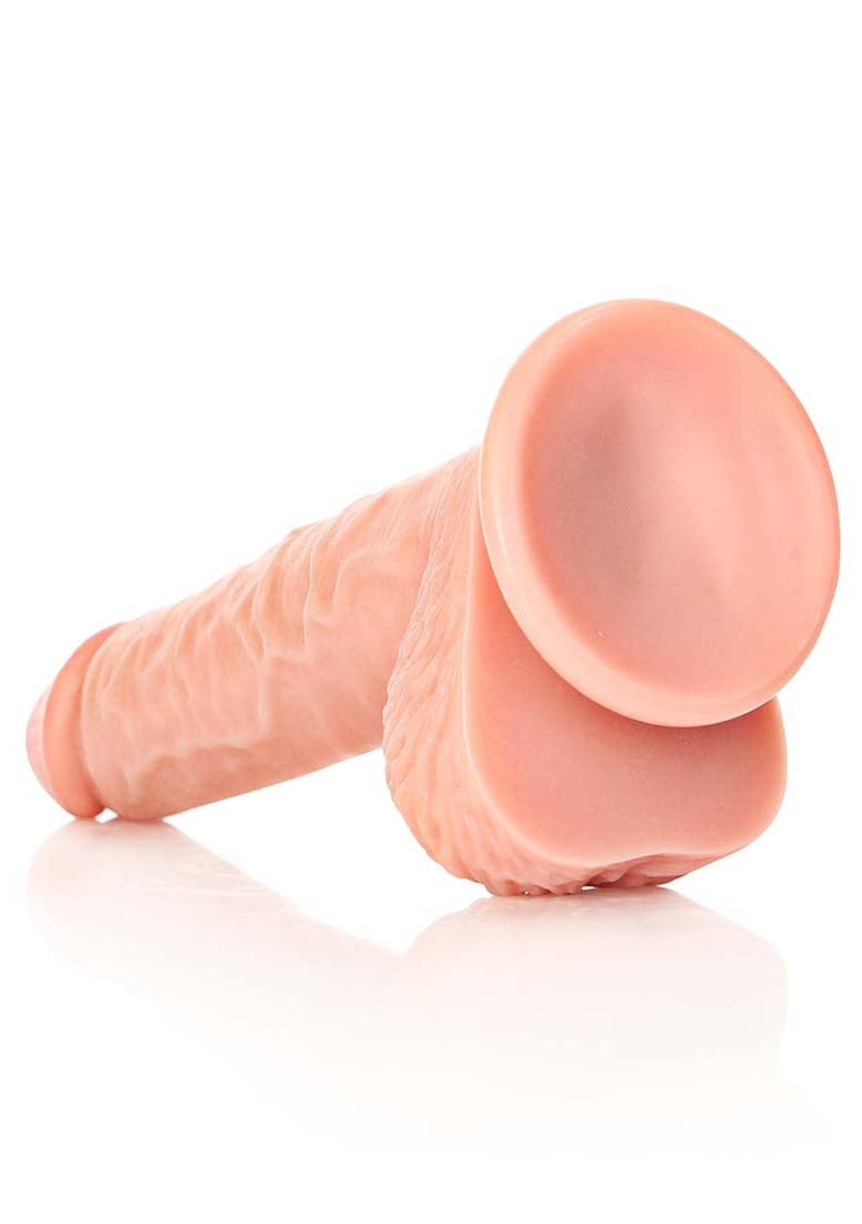 Straight Realistic Dildo Balls Suction Cup - 8&