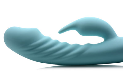 Power Bunnies Sassy 10X Silicone G-Spot Rechargeable Vibrator - Teal