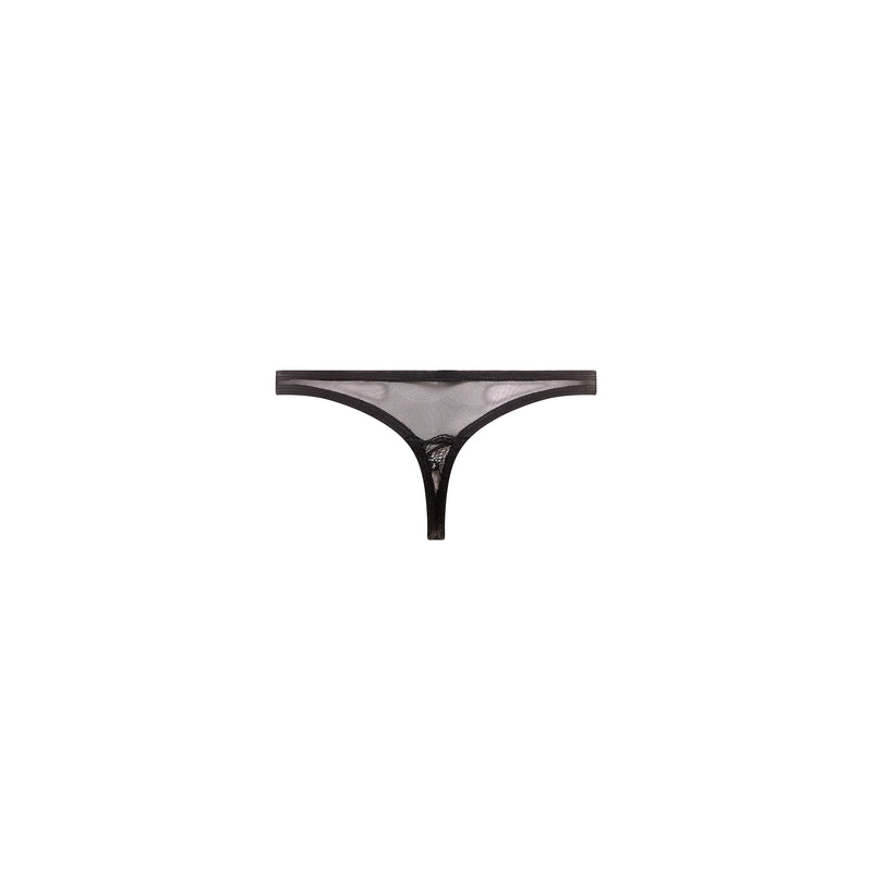 Barely Bare Mesh & Lace Panty - Black