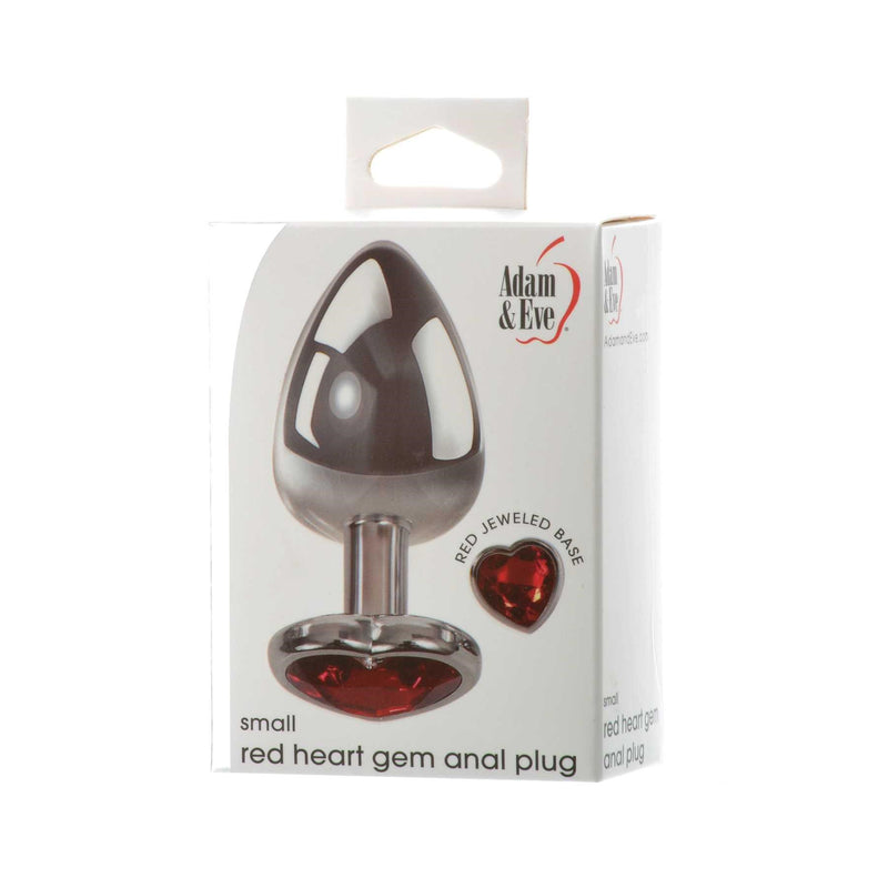 Adam & Eve Red Heart Gem Anal Plug - Small - 5 Year Warranty
